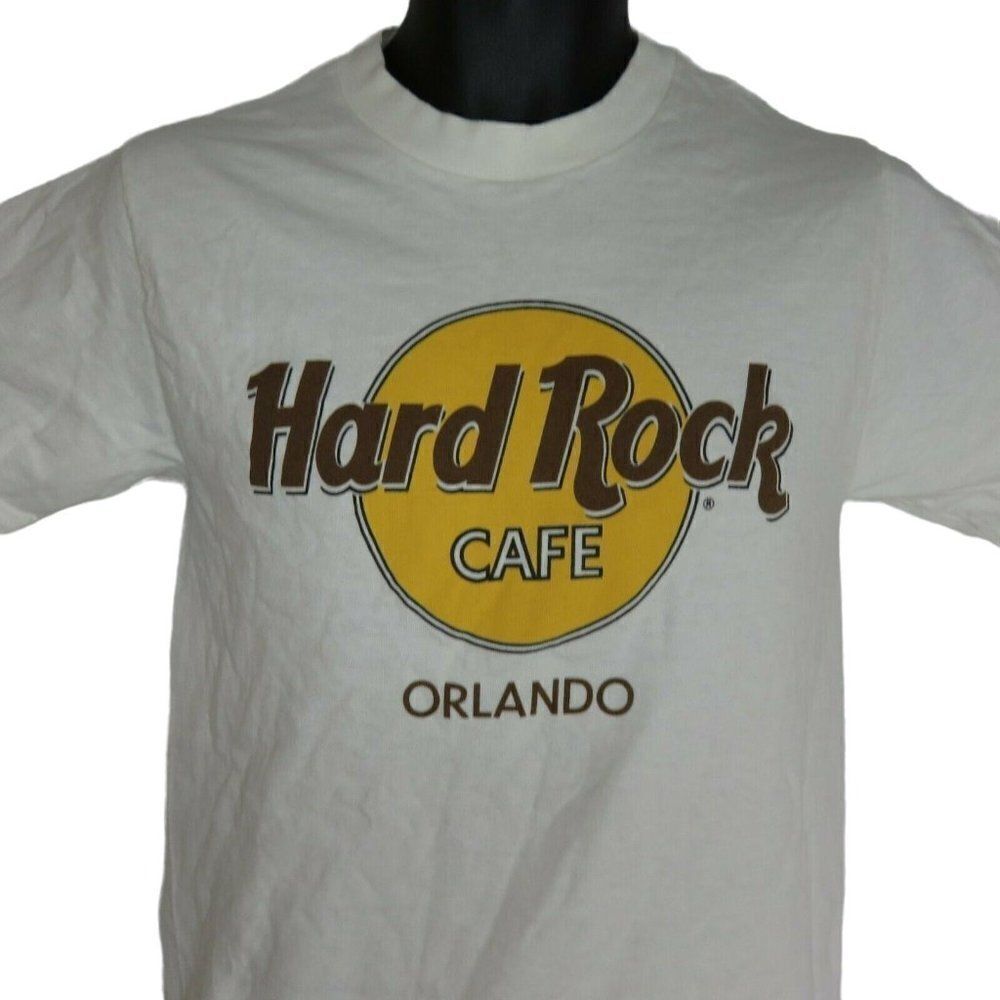 Vintage 80s HRC Hard Rock Cafe S White TShirt Orlando Original Logo